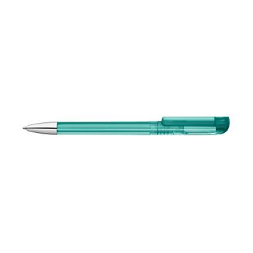 Długopis kulkowy obrotowy z przezroczystą obudową z połyskiem