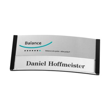 Identyfikator „Balance Alu-Print” z nadrukiem w cenie