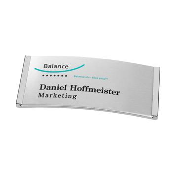 Identyfikator „Balance Alu-Complete“; w cenie koszt nadruku