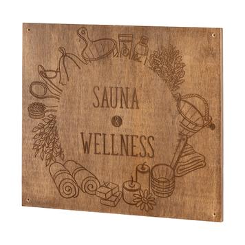 Szyld drewniany Madera “Sauna & Wellness“