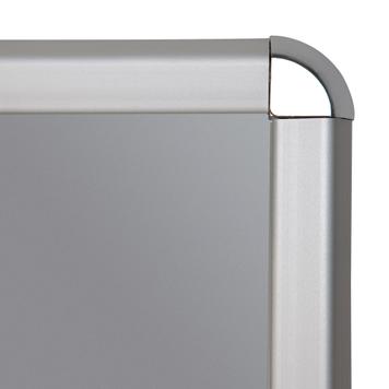 Rama zaciskowa, profil 32 mm, anodowany na kolor srebrny, narożniki ścięte po skosie / narożniki półokrągłe