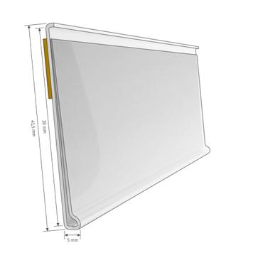 DBR 39 - transparentna listwa cenowa samoprzylepna 100 cm, zestaw 10 sztuk